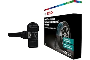Bosch Tyre Pressure Monitoring System (TPMS) for Cars with tubeless Tyres | Pack of 4 sensors | Real-Time Tracking & Alerts via Mobile App | 5-Year Warranty