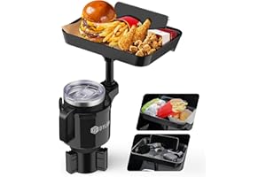 ‎DYLEN DYLEN Getränkehalter Auto, Becherhalter Auto mit 24cm abnehmbarem Tisch, Flaschenhalter Auto Kompatibel mit Stanley, Flaschen, Getränke 0,5-1,5L (7,0-10,7 cm)