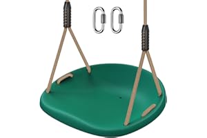 SELEWARE Asiento de columpio de plástico, reemplazo de columpio de árbol antideslizante con cuerda ajustable y 2 mosquetones, juego de columpio de patio de recreo resistente para adultos y niños, para