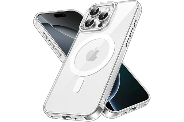 JETech Magnetiskt Skal för iPhone 16 Pro, Klar | Kompatibel med MagSafe, Stötsäker Bumper Fodral, Reptålig, Transparent Baksi