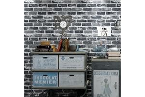 Okydoky 44 x 300 cm gris piedra pared papel pintado autoadhesivo, ladrillo ladrillo, adhesivo para muebles, pegatinas de pared, papel pintado de piedra, vinilo adhesivo de pared, adecuado para salón,