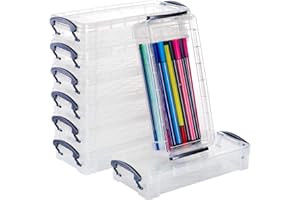 WUWEOT 8 Pack Plastic Pencil Box, Large Capacity Pencil Box with Snap-Tight Lid, Office Supplies Storage Organizer Box, Pencils Storage Box Watercolor Pen Drawing Tools Container, 21.6 x 10 x 3.8cm
