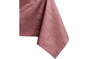 ‎AMELIAHOME AmeliaHome Tischdecke 120x240 cm Tischtuch Tafeldecke Fleckschutz Lotuseffekt Abwaschbar Wasserabweisend Ornament Vesta Altrosa