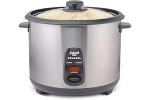 Grunkel Arrocera y Vaporera RC-L Funciones para cocinar arroz, legumbres y verduras olla extraíble antiadherente con tapa y cuchara