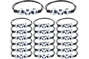 WIRZUL 20 PCS braccialetti da calcio, braccialetti dell'amicizia per bambini, braccialetti regolabili per feste sportive, braccialetti per bambini regali per feste di compleanno, gadget calcio (Calcio)