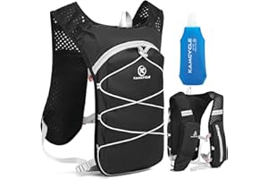 KAMCYCLE® Sac d'hydratation ultraléger Trail Rucksack Veste d'hydratation (sans Poche d'hydratation, Seulement avec 1 Bouteille de 500ml), Sac à Dos vélo, Course à Pied, randonnée, Marathons
