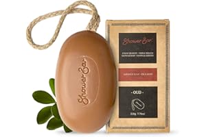 SHOWER BAR Oud Scented Soap on a Rope - 220g Natural Solid Body Wash Bar for Travel & Home - Long Lasting, Vegan, Plastic-Free, Eco-Friendly & Moisturizing