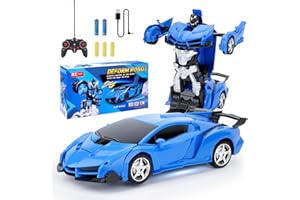 Micieycle Voiture Télécommandée 2 en 1 Robot Transformable, Jouet Enfant 3-12 Ans, Cadeau Noël et Anniversaire pour Garçon Fille (Blue)