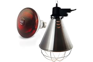 fratrisPRO Profi Wärmestrahler mit Sparschalter | Set 175 Watt Rotlichtlampe Wärmelampe E27 | Ferkellampe, Kückenlampe, Wärmelampe Tiere, Hühner, Infrarot Heizstrahler