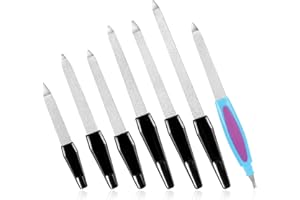 ‎WELLEHOMI 7 Stück Nagelfeilen Set, 6 Größen Zwei Seiten Maniküre Nagelfeilen, 9.2/11.8/12.5/14.5/15.2/17.2cm Nagelfeile mit 16cm Nagelhautentferner Nagelfeile