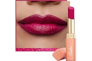 Oulac Soft Matte Lipstick for Women - Magenta Lipstick & Blush Duo, Cream to Powder Texture, Color Rich, Lightweight & Smooth, Enriched with Rose Oil, Vegan & Cruelty-Free| 3.6g (Y03)