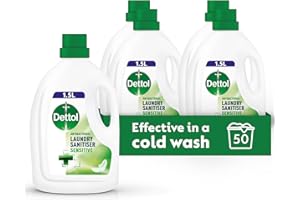 Dettol Antibacterial Laundry Sanitiser, Fragrance Free, 1.5L (4 x 1.5L, Total 6.0L), For Sensitive Skin, Gentle Cleanser, Effective Hygiene Solution, Disinfectant, Kills 99.9 Percent of Germs