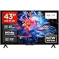 TCL 43V6C-UK 43" 4K Ultra HD, HDR TV, Smart TV Powered by Google TV (Dolby Audio, Voice Control, compatible with Google assistant, Chromecast built-in, 2025 New Model)