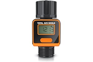 Brandson - Wasserzähler Wasseruhr digital - Durchflussmesser - praktische Wasseruhr für den Garten - 4 Modi zur Kontrolle des Wasserverbrauchs - Wassermengenzähler - Innen- und Außeneinsatz