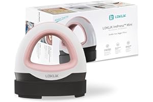 LOKLiK Mini Heat Press Denim Azul Prensa Calentadora Compacta Termoadhesiva Impresión Textil (Rosa)