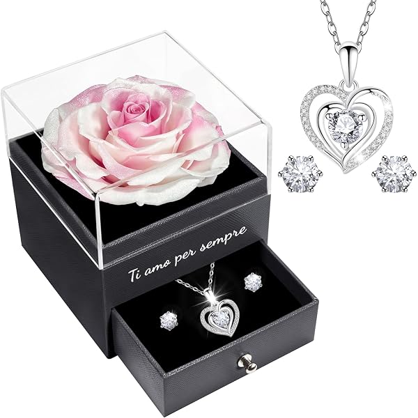 Collana Con Ciondolo Nodo D'Amore Per Moglie - Regalo San Valentino, Promessa, Catena Regolabile 18-22"