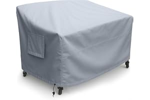 Kingsbridge Garden Bench Cover 2/3 Seater Heavy Duty Fabric, Double Stitching, Waterproof, Anti UV, Breathable, Rip Proof, Grey, LxWxH 135 x 69 x 65/89cm 2 SEAT