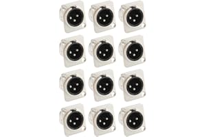 Adam Hall Connectors 7838-12er Set XLR-Einbaubuchse male/männlich 3-pol D-Typ silber Einbaustecker