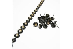 H-BOLT - 5 & 10 Meter Universal Decorative Nail Strips for Upholstery and Furniture - Includes Loose Upholstery Tacks for Easy Installation (11mm Antique Bronze, 5 Meters)