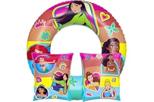 TJMOLTEN Rubber Arm Bands & Rubber Ring for Swimming bundle - Kids Armbands & Rubber Ring | Children Armbands & Swimming Rings for Kids - Bestway Inflatable pool floats for kids - Disney Swim Ring & Armband