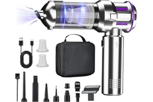 DiliDala Odkurzacz ręczny, akumulator, zwycięzca testu, 22000 PA, bezprzewodowy odkurzacz samochodowy z silnikiem bezszczotkowym, 3-biegowy, 22 0000 obr./min, mocny odkurzacz do samochodu, kuchni