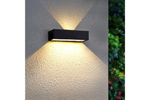 ACMHNC Luz Solar Exterior, 18 LEDs Aplique Solar Exterior con Sensor Crepuscular, Up & Down Light, Luz Solar Exterior Jardin Impermeable de Aluminio y Vidrio,Para Jardín Puerta,3000k
