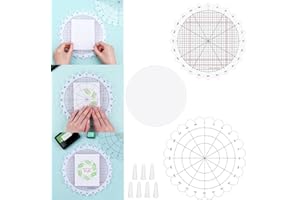 CYFUN DESIGN 24,1 cm rotierende Stempelplattform – Stempel- und Drehwerkzeug für kreisförmige Designs – Positionierungswerkzeug mit Linien für Scrapbooking, Basteln und Kartenherstellung