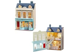 CUTE-Eyfud DIY Miniature House Kit for Adults – Wooden Dolls House with Furniture to Build for Ages 14+, 1:24 Scale Creative Room Craft Project & Birthday Gift for Girls, Teens, and Women (Gift Shop)