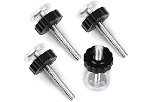 Rongrong 4 Packs Pressure Mounted Baby Gates Threaded Spindle Rods, Walk Thru Gates Accessory M10 x 10MM Screw Bolts Kit for Baby Gates Stair Gates Dog Gate Pet Gates (Black)