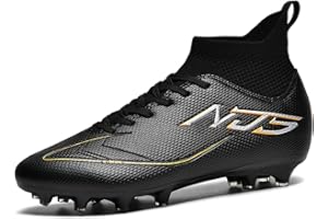 NUTTOPL Chaussures de Football Homme High Top Spike Crampons Profession Antidérapant Chaussures de Foot Adultes Athlétisme Entrainement Chaussures de Sport
