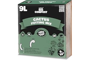 COCO&COIR EVERYTHING IN A NUTSHELL Coco & Coir Cactus Soil (9L) | Succulent Potting Mix | Peat-free Coir Cacti And Succulent Potting Mix | High Drainage Terrarium Soil With Nutrients