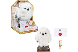 HARRY POTTER-WIZARDING WORLD -LECHUZA HARRY POTTER INTERACTIVA- Peluche Hedwig Interactivo "Enchanting Hedwig" -más de 15 Sonidos y Movimientos y Sobre de Hogwarts -6061829- Juguetes Niños 5 Años +