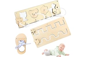 Basetousual Wooden Montessori Led Busy Board, 3 Pcs Busy Board Montessori Tunjilool,Montessori Busy Board，für Kleinkinsches Spielädagsches Sensorisches Spielzeug Motorikbrett für Kleinkinder