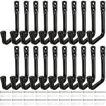 12 Crochets Vélo Muraux AKOLAFE - Support Acier Galvanisé Charge 45kg - Pour Garage, Rangement Vélos, Skis