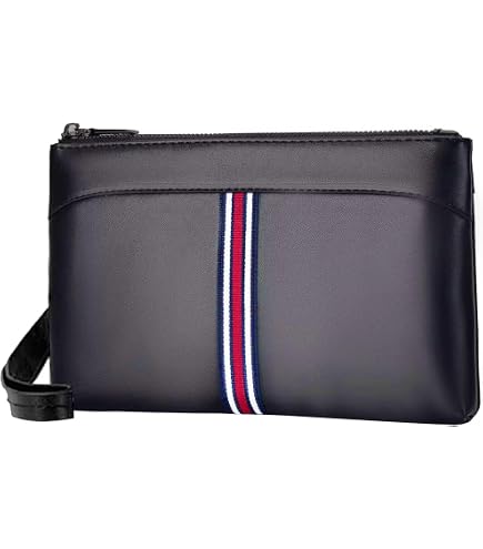 Pochette Homme Élégante - Aideal - Sac à Main Noir Avec Fermeture Éclair