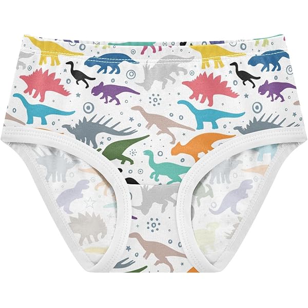 4er Pack Kinderunterhosen Mit Dino-Motiv - Atmungsaktive Baumwoll-Slips Für Jungen