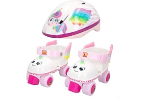 COLORBABY 46988, 4 Wheels and Unicorn Helmet K3YRIDERS Size 24-30, My First Skates, Starter Shoes for Girls, Children's Skates, Toys for Girls, Gifts for Girls