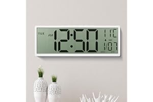 Maxstar 15'' Large Digital Wall Clock,Big LCD Screen Display with Jumbo Numbers,Battery Operated,Auto DST,Temperature,Date,Wall Clocks for Living Room,Bedroom,Kitchen,Desk Decor,Easy Read for Elderly