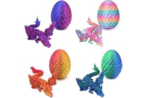 JOYVOVO 4-teilige 3D-gedruckte Dracheneier mit Drachen, Kristalldrachen-Fidget-Spielzeug mit beweglichen Gelenken, Heim- und Osterdekoration für alle Altersgruppen
