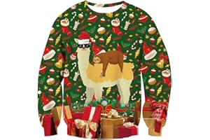 Rave on Friday Unisexo Navidad Sudaderas 3D Impresión Ugly Christmas Sweater Hombre Tops Sweatshirt S-XXL
