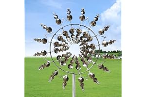 RENOPFECT Magic Windmill, Metall-Windmühle, 93cm Garten Wind Spinner Einzigartige Und Magische Metall Windmühle, Windspinner Spinner Skulpturen Windfänger, Rasen Wind Spinners Für Outdoor Wind Catcher