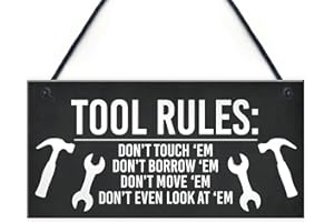 RED OCEAN Herramienta Reglas Señal Hombre Cueva Cobertizo Garaje Cartel Divertido Regalo Para Hombres Papá Abuelo