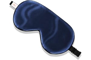 ZIMASILK 100% Natural Silk Eye Mask Blindfold, Adjustable Strap Super-Smooth Soft Sleep Eye Mask for Sleeping with Bag(Navy Blue)