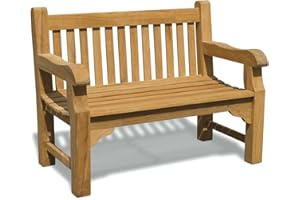 Jati Gladstone 2 Seater FULLY ASSEMBLED Garden Bench - 4ft Teak Park Bench Brand, Quality & Value