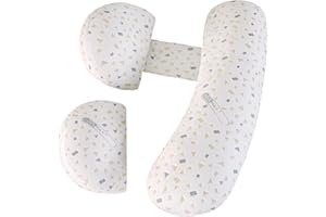 WQU Pregnancy Pillows for Sleeping, Full Body Maternity Pillow with Detachable and Adjustable Pillow Cover, Support for Back, Legs, Belly, HIPS for Pregnant Women