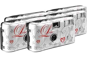 TopShot Lot de 5 appareils Photo jetables pour 27 Photos avec Flash (Blanc)