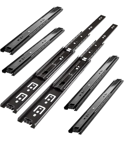 Stahlia Schuifladenrails 10 STUKS VOLLEDIG TREK Uitschuifbaar rollers Telescopische rail lade 10 stuks | Draagkracht 45 kg / paar | Kogel