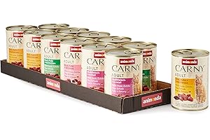 ANIMONDA CARNY Carny Katzen Nassfutter Mix Kräftiger Variation (12 x 400g), Katzen Nassfutter ohne Getreide und Zucker für ausgewachsene Katzen von animonda mit frischen fleischlichen Zutaten
