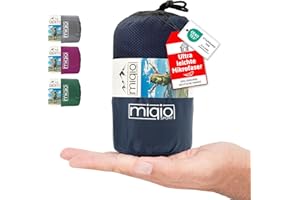‎MIQIO MIQIO® 2in1 Hüttenschlafsack Ultra leicht mit Reißverschluss (Links oder rechts): Dünner Komfort Reiseschlafsack und XL Reisedecke in Einem - Sommer Schlafsack Innenschlafsack