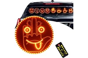 NEOVSUNY Auto Finger Licht und Ausdruck Zeichen Licht, Sich auszudrücken, Hand Geste Zeichen, 2 in 1 Ausdruck Finger Lechten, Auto Lächelndes Gesicht Lampe mit Fernbedienung